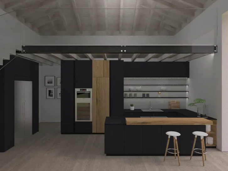 Cucina moderna con toni caldi Zigi8